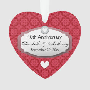 Ornamento 40º aniversário do casamento Ruby Red Z06