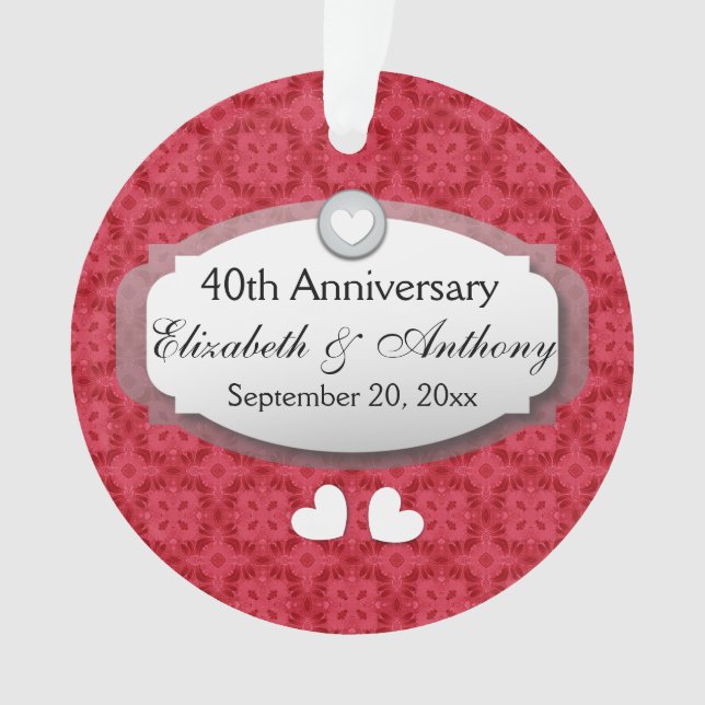 Ornamento 40º aniversário do casamento Ruby Red Z06 (Frente)