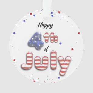 Ornamento 4 de julho Estrelas Stripes Folhas