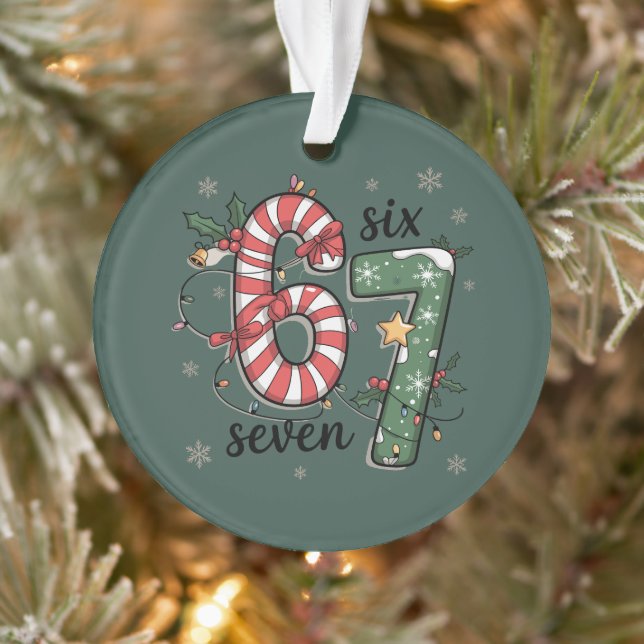 Ornamento 67 Luzes de Natal Seis Sete Férias Piada Meme (Árvore)