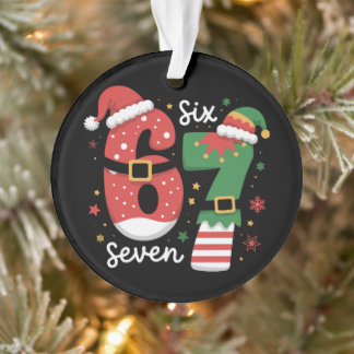 Ornamento 67 Meme Six Seven Elf Christmas Santa Hat