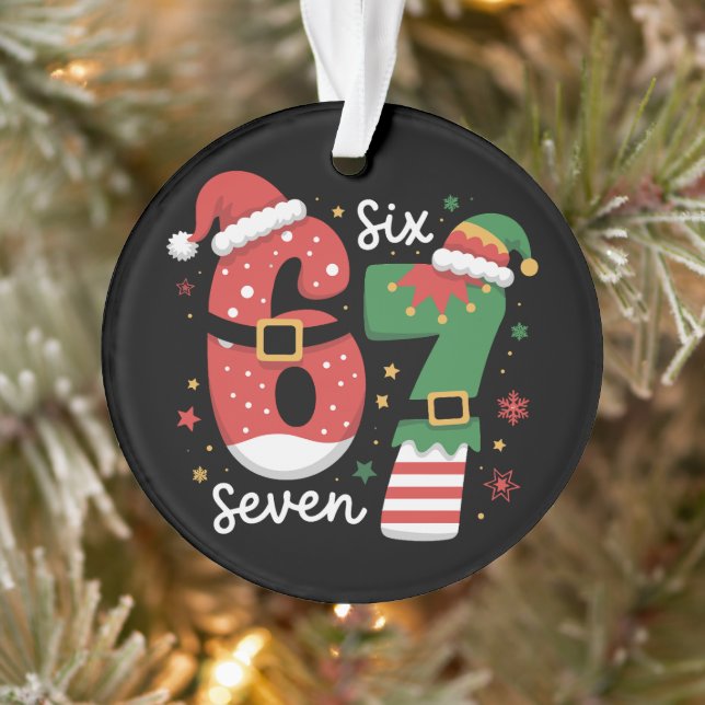 Ornamento 67 Meme Six Seven Elf Christmas Santa Hat (Árvore)