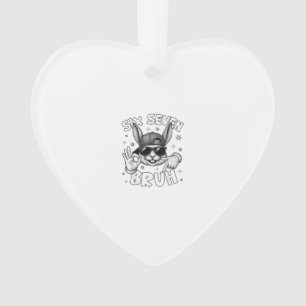 Ornamento 67 Six Seven Bruh Coelhinho Fofo com Óculos de Sol