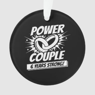 Ornamento 6 Casais do aniversário casaram-se com seis anos d