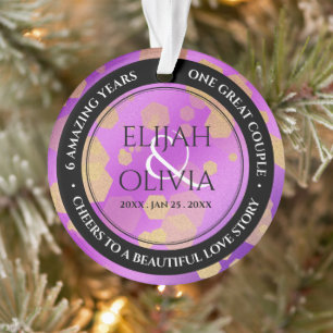 Ornamento 6th 33rd 47th 48th Amethyst Wedding Anniversary