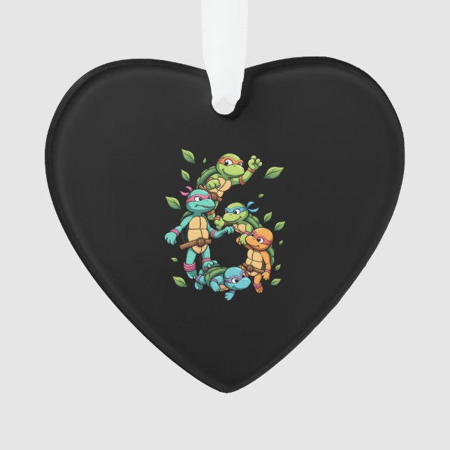Ornamento 6th Birthday Sea Turtle Tortoise Theme Party 6 Yea (Frente)