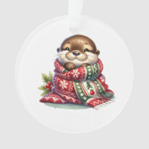 Ornamento A lona de Natal em um Scarf