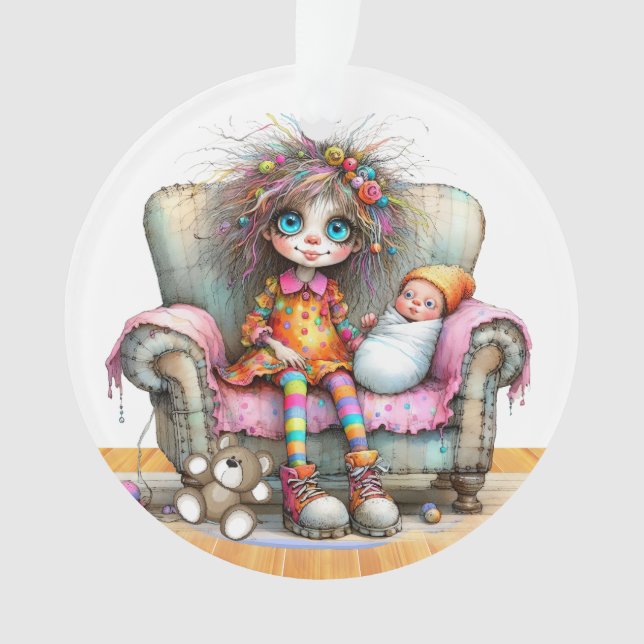 Ornamento A Melhor Irmã/Babá do Mundo - Veja Trás. (Frente)