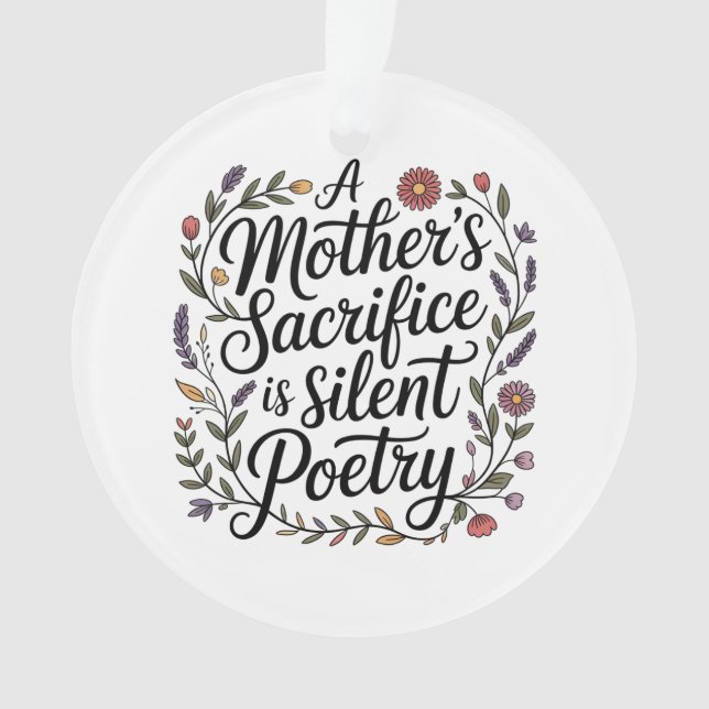 Ornamento A Mother's Sacrifice Is Silent Poetry (Frente)