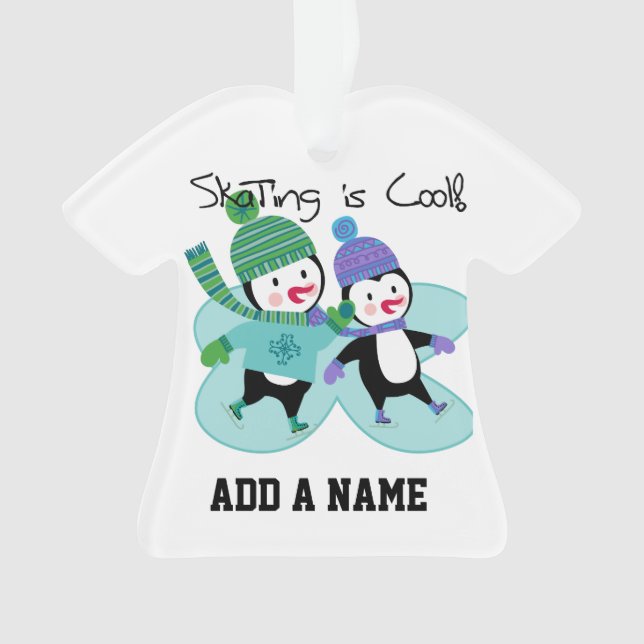 Ornamento A patinagem dos pinguins é legal (Frente)