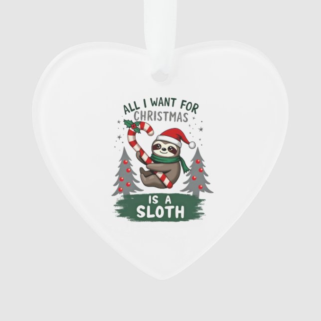 Ornamento A Sloth For Christmas. Cute, Christmas Sloth With  (Frente)