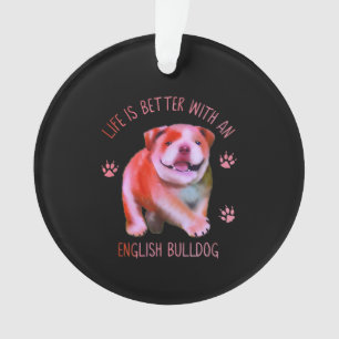 Ornamento A Vida É Melhor Com Um Cachorro Inglês Engraçad