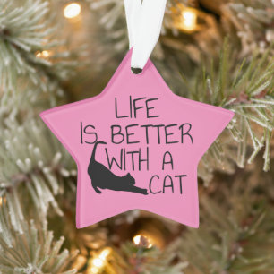 Ornamento A Vida É Melhor Com Um Gato