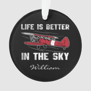 Ornamento A vida é melhor no Natal do Piloto dos Céus
