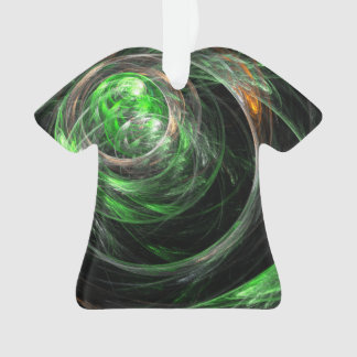 Ornamento À volta da Camisa Acrílica de Arte Abstrato Verde