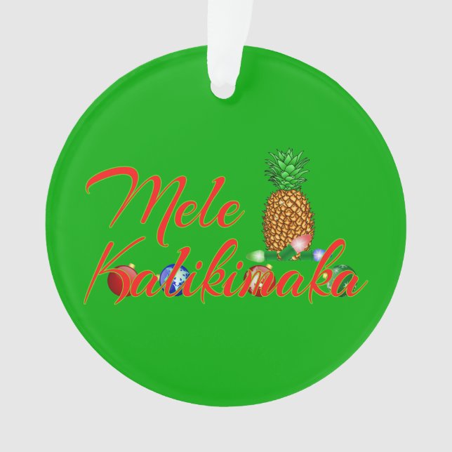 Ornamento Abacaxi do Hawaiian de Mele Kalikimaka (Frente)