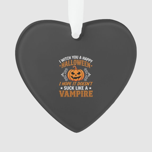 Ornamento Abóbora de Vampiro de Halloween Engraçado (Frente)