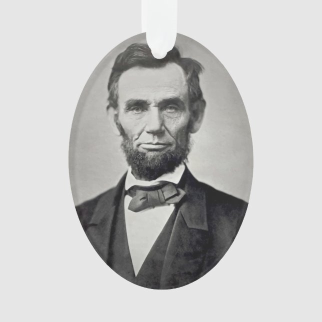 Ornamento Abraham Lincoln Gettysburg Retrato (Frente)