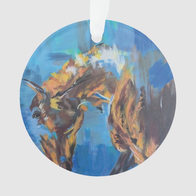 Ornamento Abstract Horse Blue Painting (Frente)