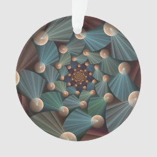 Ornamento Abstrato, Arte Fractal Com Profundidade De Azul De
