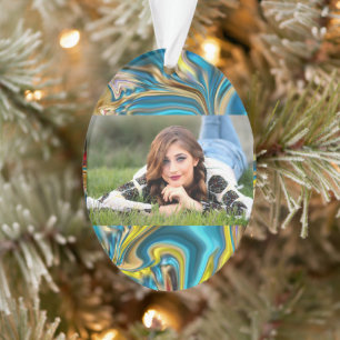 Ornamento abstrato marble espirra azul-azul-turquesa-lacrime