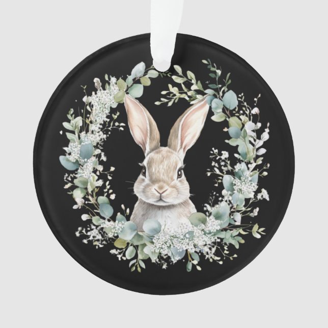 Ornamento Acessível acrílico de Páscoa de coelho Ostara (Frente)