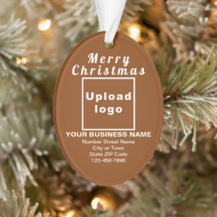 Ornamento Acrílico Castanho Oval de Natal Comercia