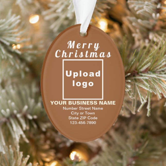 Ornamento Acrílico Castanho Oval de Natal Comercia (Árvore)