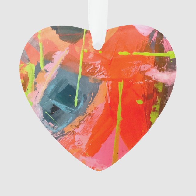 Ornamento acrílico com abstrato original (Frente)