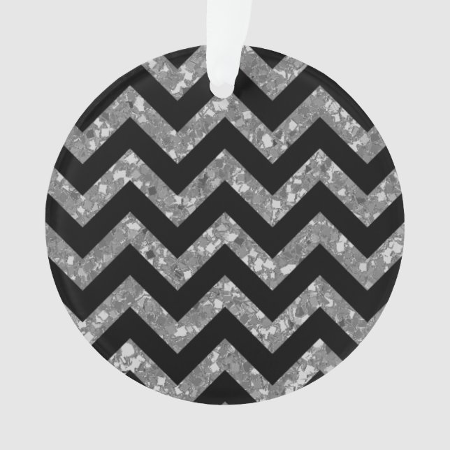 Ornamento acrílico da Glitter Chevron (Frente)