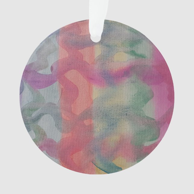 Ornamento Acrílico de Abstrato de Pastel (Frente)