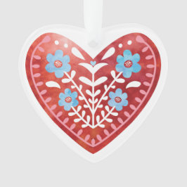 Ornamento acrílico de arte popular escandinava