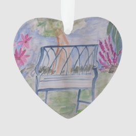 Ornamento acrílico de Bench do Jardim de Verão
