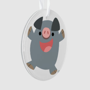 Ornamento Acrílico De Bouncy Pig De Cartoon Cute