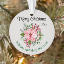 Acrílico de Buquê de Poinsettia Rosa Personalizado