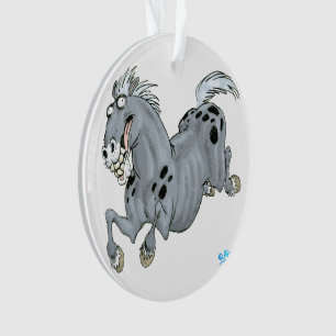 Ornamento Acrílico de Cavalo de Cartoon Louco