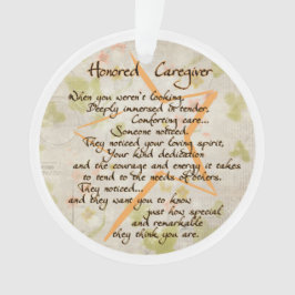 Ornamento acrílico de cuidador honrado