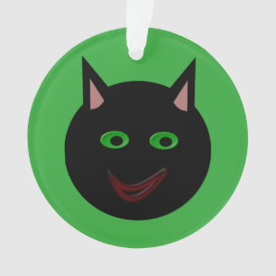 Ornamento acrílico de Gato Negro Halloween