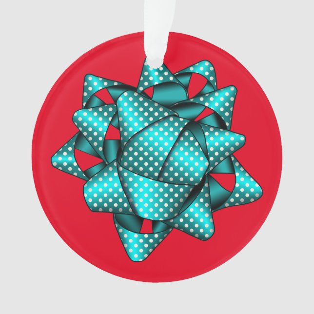 Ornamento acrílico de Natal Arco dotado de aqua (Frente)