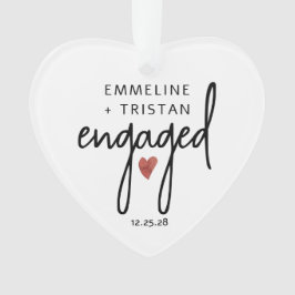 Ornamento acrílico de Noivado personalizado