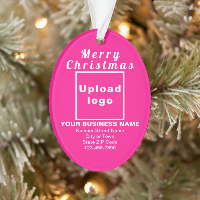 Ornamento acrílico de Oval Rosa de Natal Comercial (Árvore)