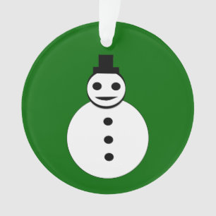 Ornamento acrílico de Snowman sorridente de Natal