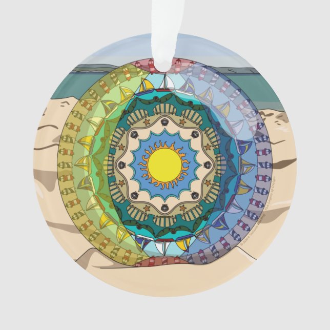 Ornamento acrílico de Summer Sunshine (Frente)