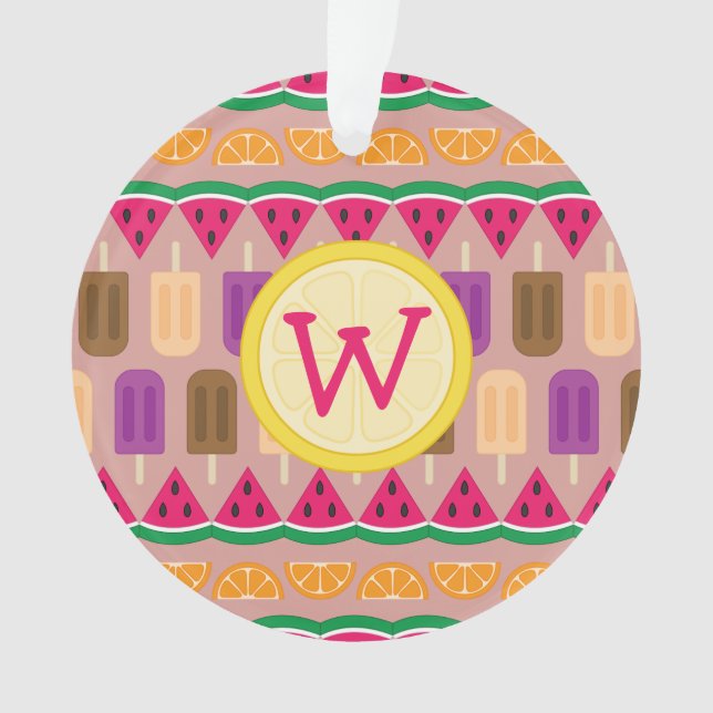 Ornamento acrílico de Sweets Summer (Frente)