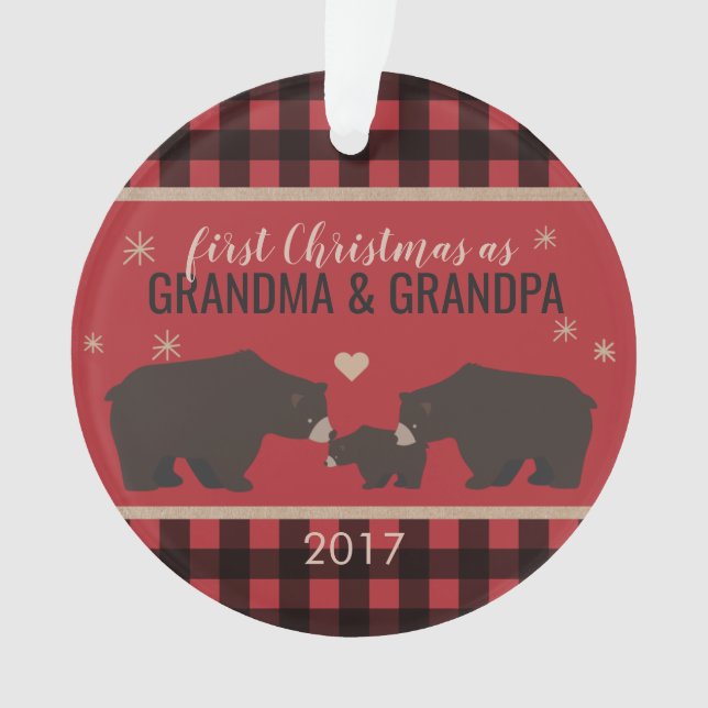 Ornamento acrílico do avô da Xadrez personalizada (Frente)