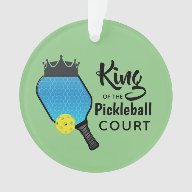 Ornamento Acrílico do Design de Pickleball em Bate (Frente)