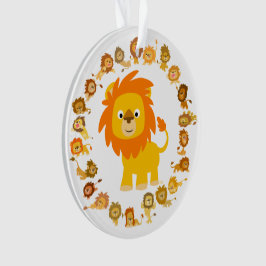 Ornamento acrílico do Lion Mandala de Cartoon em C