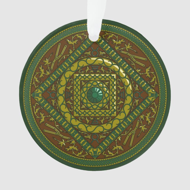 Ornamento Acrílico Mandala de Touro (Frente)