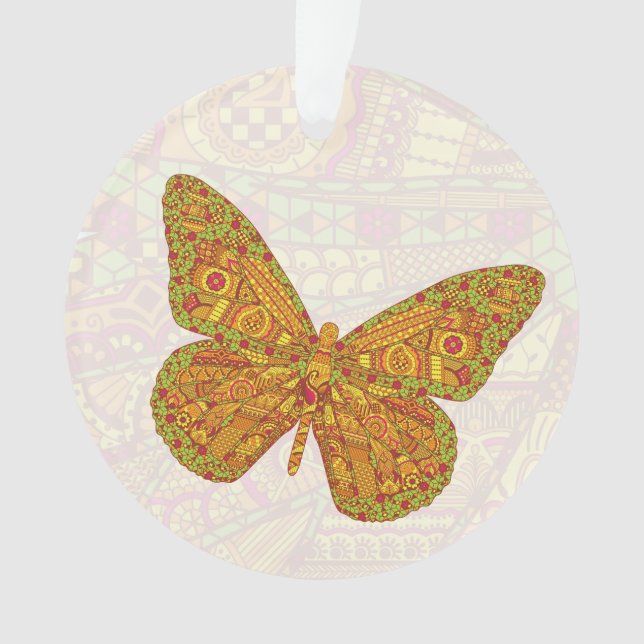 Ornamento acrílico monarca indiano (Frente)