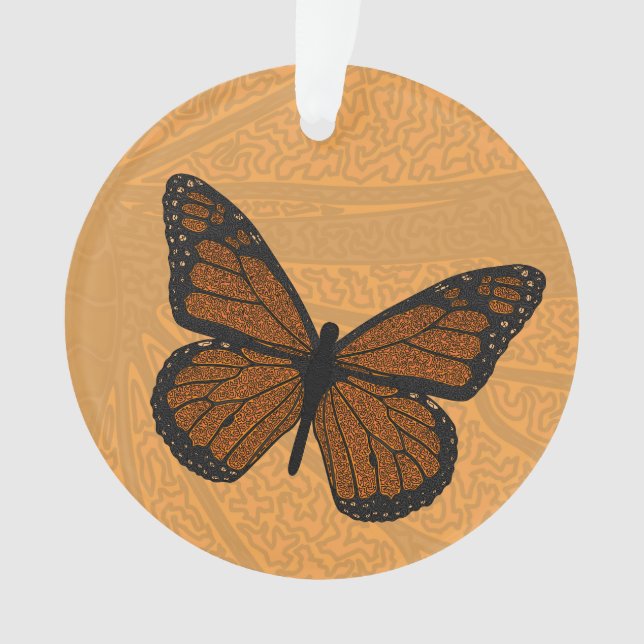 Ornamento acrílico monarca rabiscada (Frente)